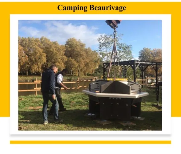 Installation au camping Beau Rivage Barbecue collectif installé au camping Beau Rivage
