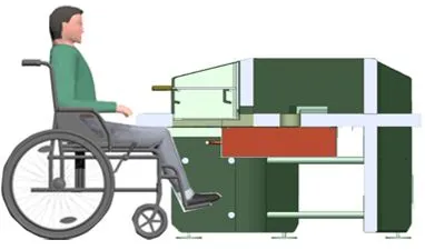 Schéma d’accessibilité PMR du barbecue collectif Fusion Grill