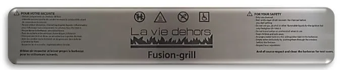 Consignes de sécurité intégrées au barbecue Fusion Grill